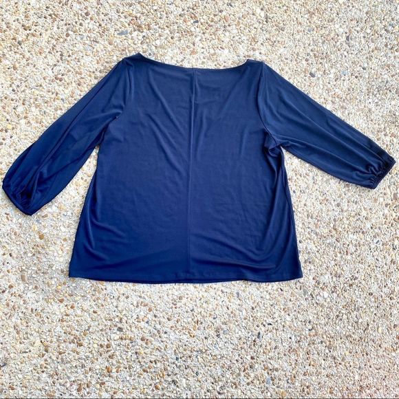 NWT The Limited Black 3/4 Slits Sleeve Gold Buttons Top 0X - Picture 8 of 8